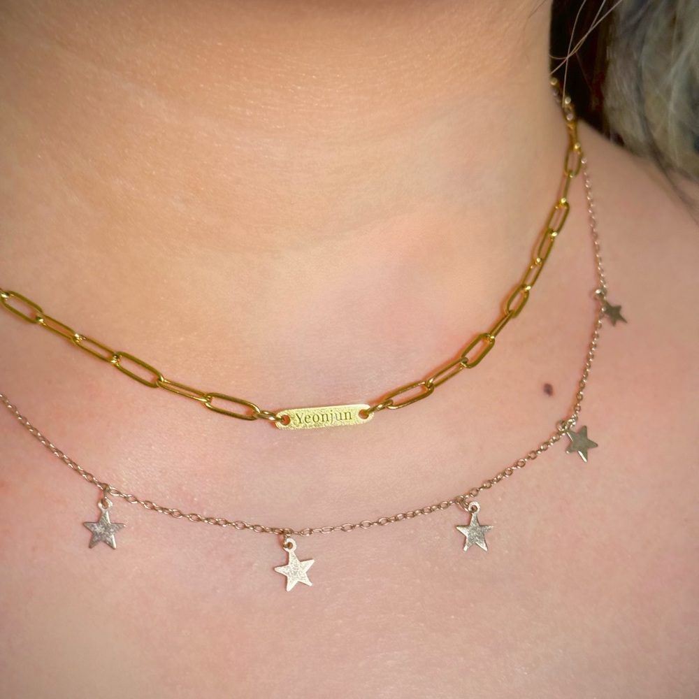 TXT Yeonjun Engraved Nameplate necklace